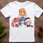 Anime Team Girls Themed T-Shirt created based on Japanese Film and Television. Hand drawn created designs based on Anime Characters.