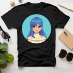 Anime Blue Power Girl T-Shirt created based on Japanese Film and Television. Hand drawn created designs based on Anime Characters.