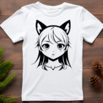 Anime Mystery Girl T-Shirt created based on Japanese Film and Television. Hand drawn created designs based on Anime Characters.