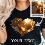 Heart Photo and Text T-Shirt - Add your own image T-Shirt - makes the perfect gift, our photo shirts are very popular.